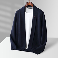 2025年秋季新款青果领针织羊毛外套时尚休闲通勤百搭，男装羊毛衫，雪贝坊二店