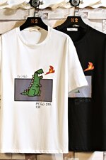 2021夏季新白砖墙日系大码男已注册卡通印花短袖T恤T1053-P25，男装T恤，电商A001
