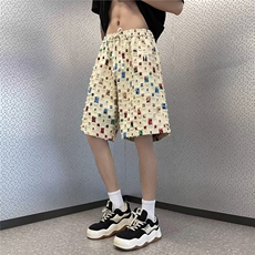夏季新款韩版男士休闲中裤五分裤时尚潮流破洞补丁设计短裤沙滩裤，男装休闲裤，四季星座218-1