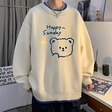 控78假两件毛衣男大码加绒针织衫男毛线衣M80309-P55加绒P70，男装针织衫/毛衣，电商A040