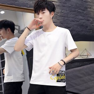 6907-P30夏季短袖t恤男士潮牌圆领刺绣半袖男装潮流体恤图片