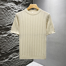 春夏雪尼尔针织宽松短袖T恤T0905-P45，男装T恤，星座308B-2