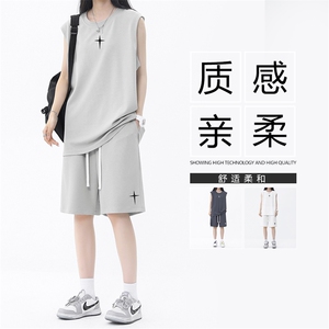 夏季亲肤百搭宽松休闲无袖冰丝套装 TZ86-特批68图片