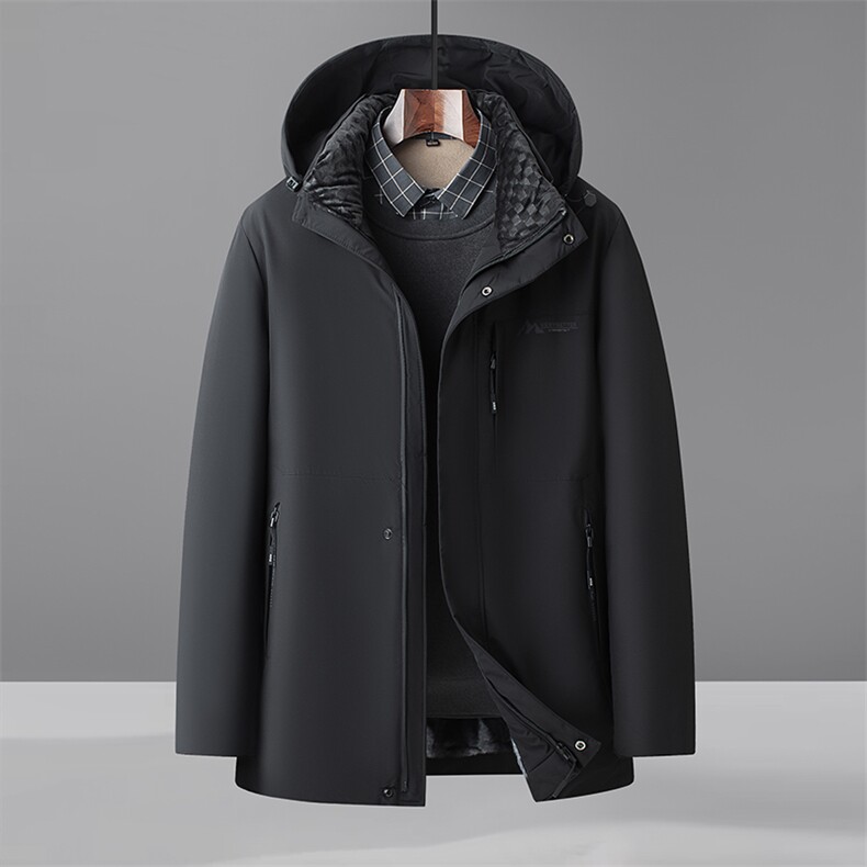 棉服男冬季宽松中老年男士棉衣短款外套爸爸装保暖棉袄连帽可拆卸，男装棉衣，电商B212（原钱塘6029）