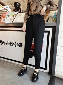 新款时尚女人味毛呢料裤百搭M一XXL图片