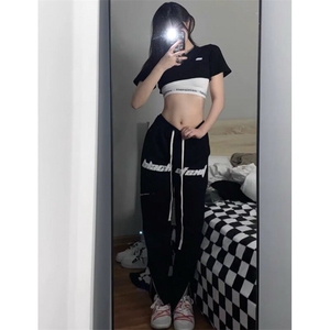DA20-P45韩版复古宽松直筒休闲裤男士潮流新款运动裤-网图现货图片