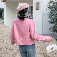 2024春装新款甜酷炸街小香风皮衣短款外套，女装皮衣，美拉德工厂直营店