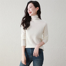 100%纯山羊绒秋冬新款套头纯色百搭款高领羊绒衫，女装羊绒衫，阿舍尔精品