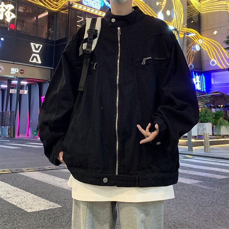 F371P70男生秋装新中式潮牛仔外套男复古宽松水洗，男装工装外套，星座512-6