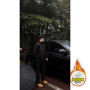 直播现货冬季美拉德立领飞行夹克boxy廓形高街棒球服加棉加厚外套图片