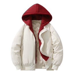 新款青少年学生棉袄假两件加绒加厚棉衣秋冬保暖棉服情侣YY2588图片