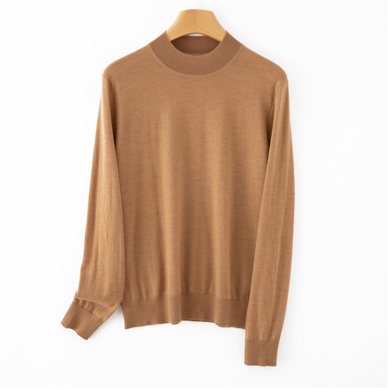 2025年秋季长袖套头半高领打底衫时尚百搭通勤，男装针织衫/毛衣，晨收贸易商行