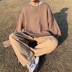 毛衣男港味2023秋季复古日系针织衫M226P55，男装针织衫/毛衣，星座1116-2