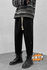 冬季新款呢料裤子男士韩版潮流毛呢百搭休闲裤9903-P55图片