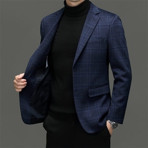 CK5777钱塘2020-2商务休闲简约冬季厚款中年男士毛呢外套P370图片