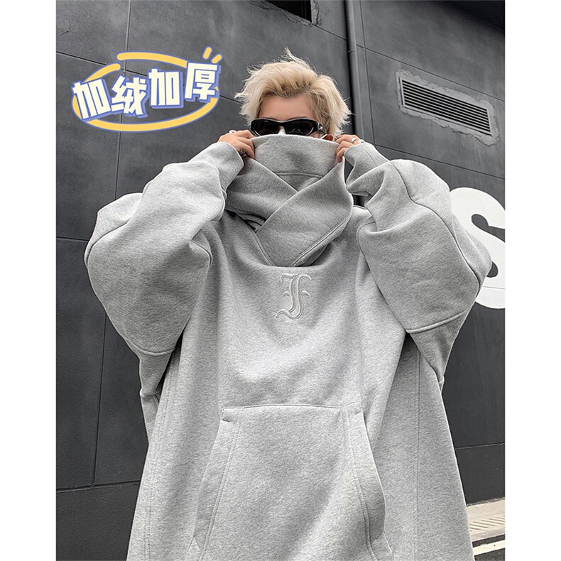 连帽卫衣美式高街男潮牌情侣hiphop重磅外套Y76770-p45-加绒p55图片