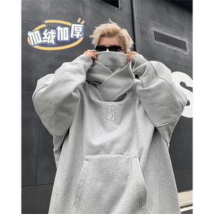 连帽卫衣美式高街男潮牌情侣hiphop重磅外套Y76770-p45-加绒p55图片