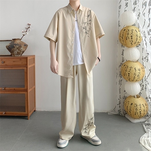 夏季衬衫套装风裤子短袖上衣A061-EA50282-p80-聚酯纤维图片