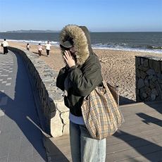 现货重磅boxy短款棉衣座山雕大毛毛领男女棉服水洗工装厚外套，男装棉衣，电商A486