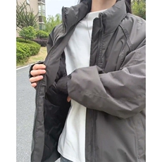 现货美式高街休闲夹克冬季三防立领纯色户外工装加厚棉服外套，男装夹克，电商A486