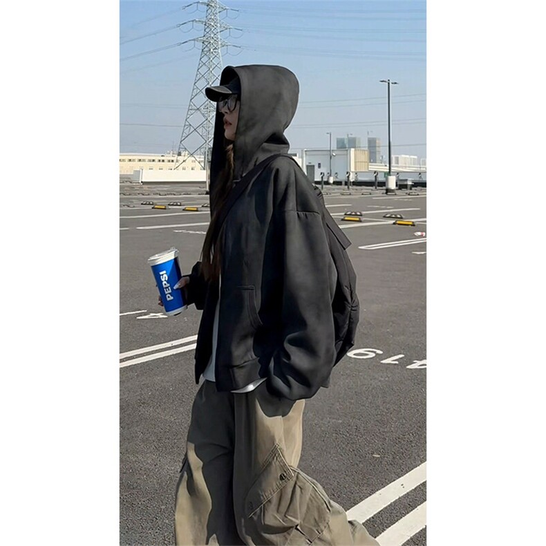 2026春季新款 C7062-TP5588 扎染设计感连帽开衫卫衣外套男女图片