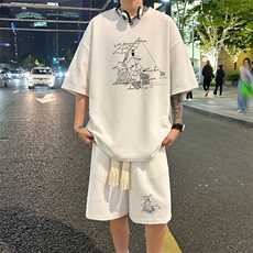 套装！华夫格套装短袖T恤短裤男HTZ533-特p：38，男装牛仔裤，电商B371