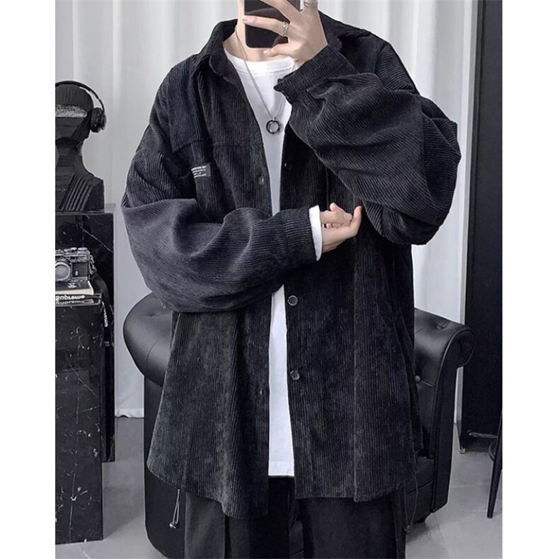 灯芯绒外套男衬衫休闲宽松春秋装长袖衬衣男士上衣服CB11,男装衬衫,星座1116A（原606A-3）