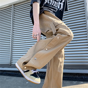 工装裤男高街ins潮牌机能风暗黑休闲裤排扣直筒阔腿裤GK1559-P50图片