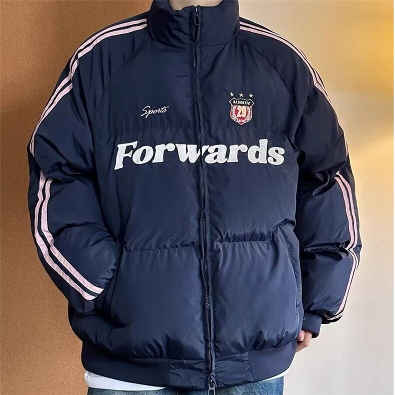 冬季美式复古撞色条纹棉衣男潮牌加厚保暖面包服外套MF9093-P107,男装棉衣,星座208-5
