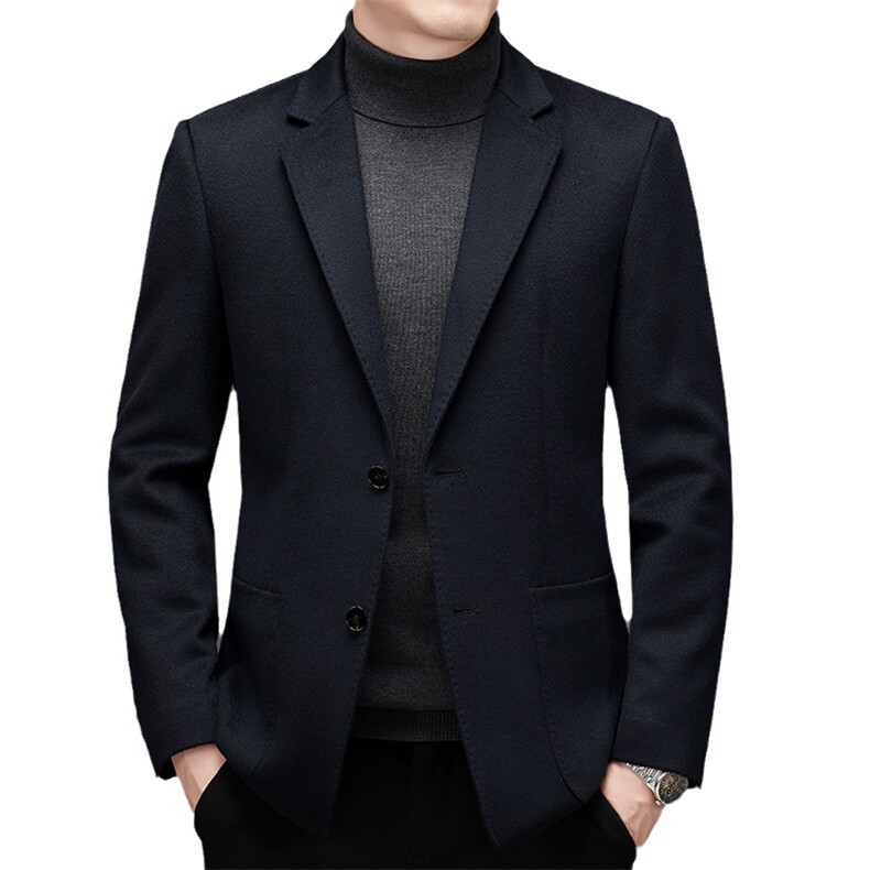 羊毛西服秋季新款中老年茄克衫爸爸装休闲男装外套MNSAA215-P345,男装西服,电商B212（原钱塘6029）