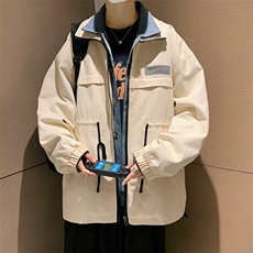 模特-假两件工装外套男春秋潮牌夹克7182-P68，男装夹克，电商B380（原B361）