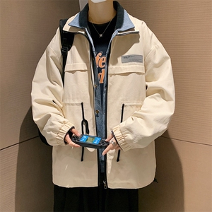 模特-假两件工装外套男春秋潮牌夹克 7182-P68图片