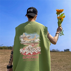 华夫格背心直播高品质重磅220克水彩云印花HB7117-P25控38，男装背心/马甲，星座508（原C305）
