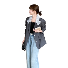 通勤灰色短款西服上衣女春秋2025超火好看高级感小众职业西装外套，女装短外套，2C176