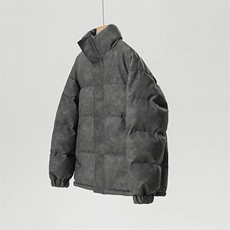 冬季新款棉衣男美式港风宽松PU皮立领面包服大码外套男MY622-P128，男装棉衣，星座505-3