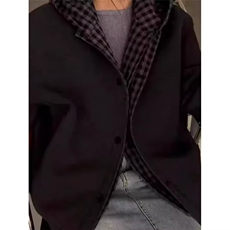 美式重磅加厚假两件卫衣外套男秋冬潮牌宽松连帽格纹拼接夹克开衫，男装夹克，星座506A
