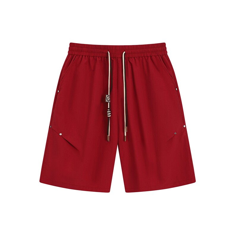 褶皱铆钉设计速干五分休闲短裤DK007平铺锦纶(S-2XL)TP22,男装休闲裤,电商A088