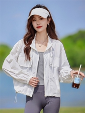 现货2026夏季新款时尚两件套城市户外宽松型休闲妈妈轻薄短外套，女装防晒衣，靓衣阁