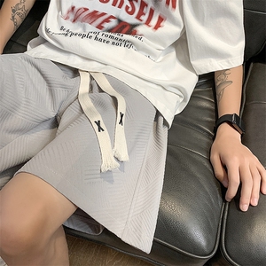 夏肌理感华夫格短裤男美式高街宽松休闲五分裤子XZ514-2-1526-P38图片