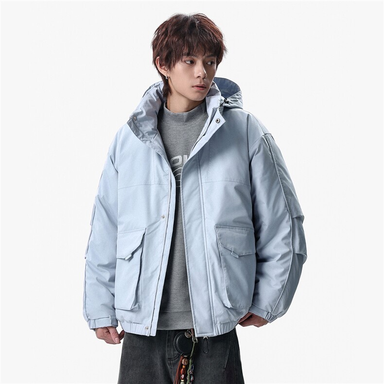新款冬季大码羽绒棉服棉袄连帽工装韩版宽松外套A436-2533-P98,男装棉衣,电商A436