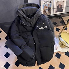 复古棉衣夹克男假两件连帽外套秋冬情侣装高街潮牌简约宽松棉服，男装棉衣，星座1013