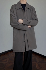 双层门襟风衣中长款秋季宽松简约大衣外套男XZ514-2-FY2622-P118，男装风衣，星座514-2(原B239)