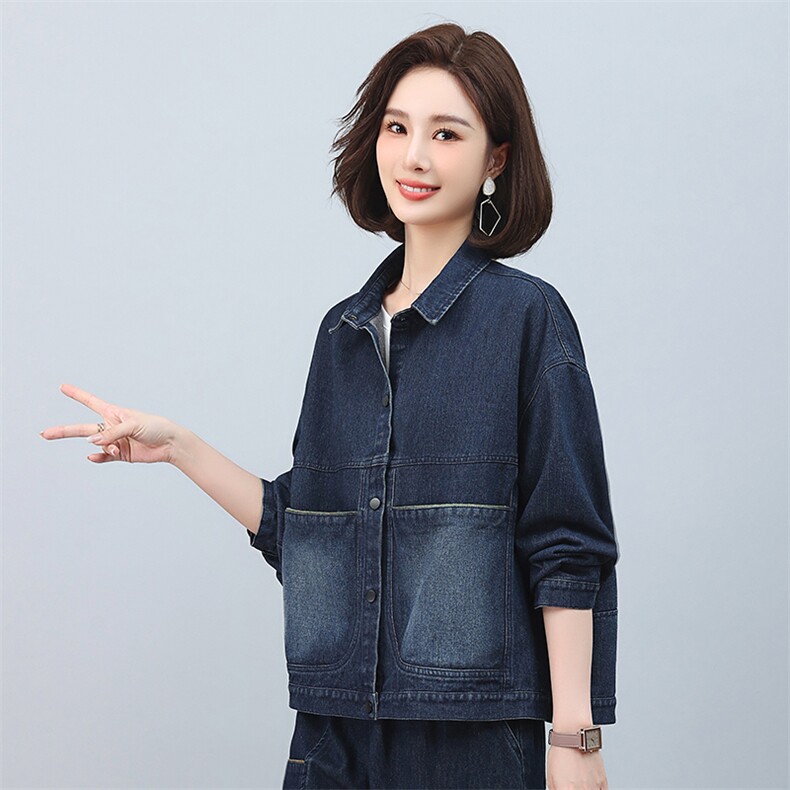 时尚百搭牛仔外套女宽松显瘦长袖夹克上衣春秋季新款韩版学生潮,女装衬衫,叶笙衣