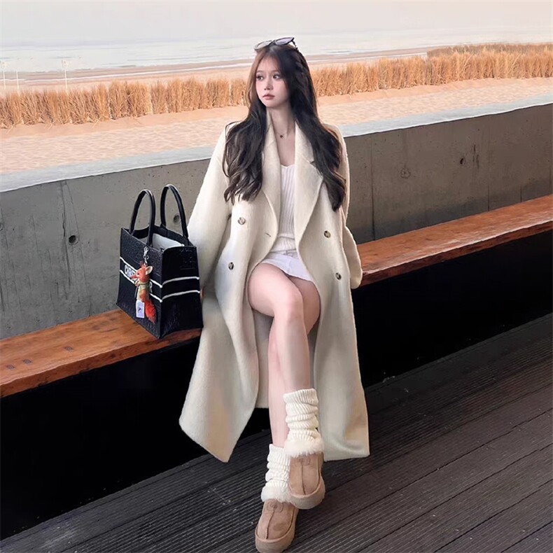 美拉德可拆卸羽绒内胆毛呢外套女2025冬新款小个子高级呢子大衣,女装毛呢外套,纪茹