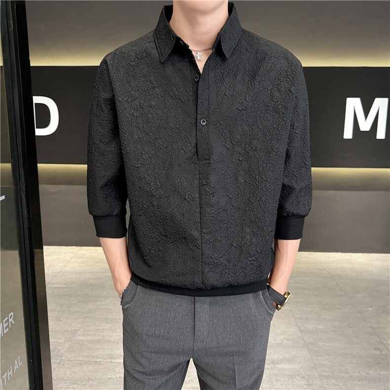 夏季日系工装衬衫男士短袖衬衣宽松翻领套头冲锋上衣服CA604,男装T恤,星座1116A-2（原606A-1）