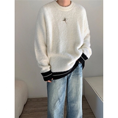 TP26-P26软糯圆领毛衣男秋冬韩系马海毛针织衫慵懒高级感外套，男装针织衫/毛衣，星座1501