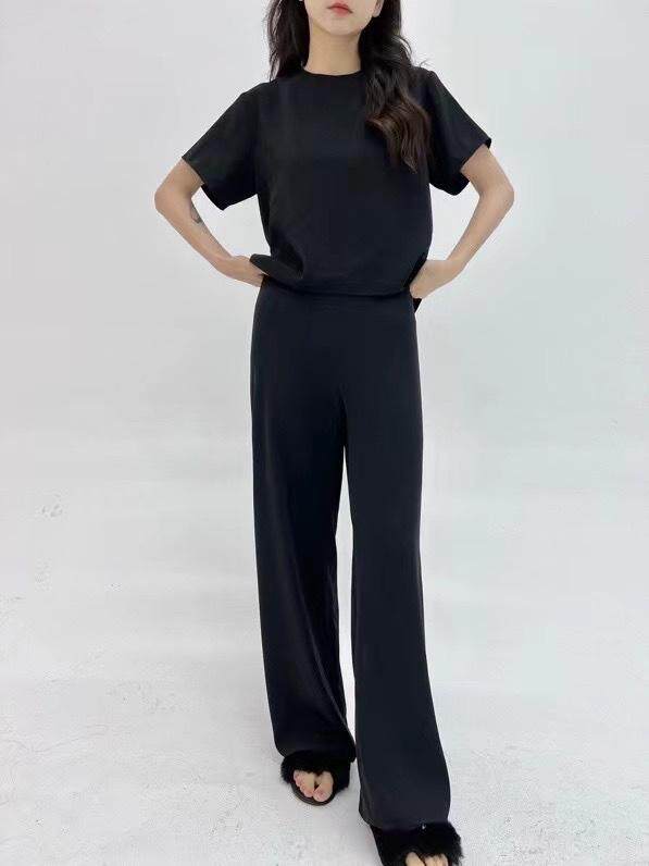 黑色极简懒人套装，女装职业装，HE