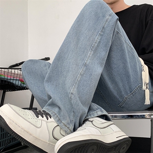 8XL-M牛仔裤男士直筒宽松特大码胖子阔腿裤男款长裤NZ110-P45控58图片