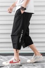 2024夏季新款日系卷帘门大码印花束脚七分裤M-5XHK174-特P25，男装牛仔裤，电商A022