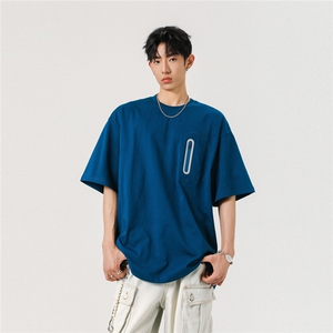 1270克压胶拉链口袋M-5XL大码棉短袖T恤男DX78038特P38控68图片
